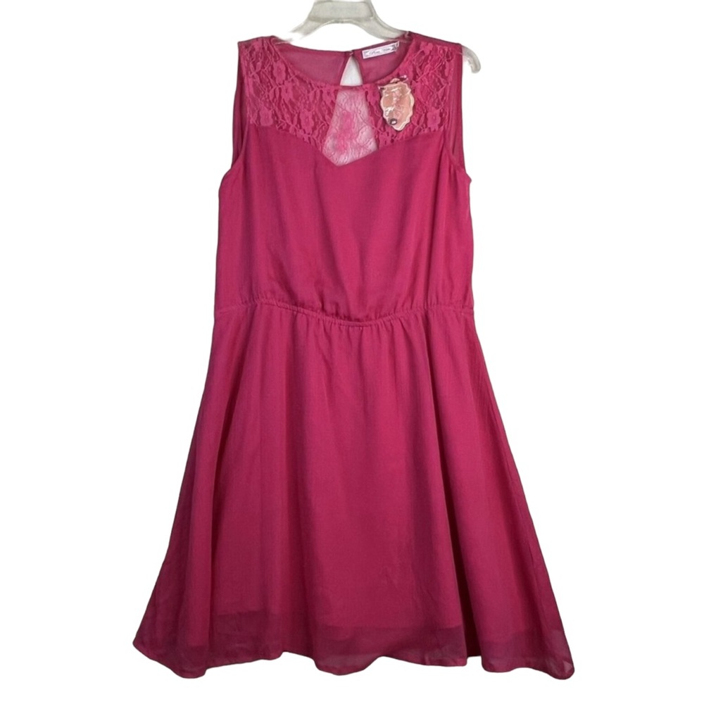 Women's Pura Vida NWT Sleeveless Pink Dress Open Back Lace Size Large